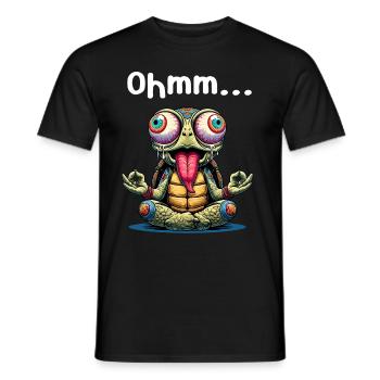 Ohmmm lustiges Yoga Meditation Sport - Männer T-Shirt - Schwarz - Vorne - AI Model Male 178 light (178cm)