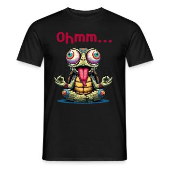 Ohmmm lustiges Yoga Meditation Sport - Männer T-Shirt - Schwarz - Vorne - AI Model Male 178 light (178cm)