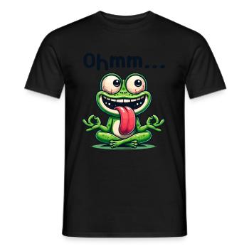 Ohmmm lustiges Yoga Meditation Sport - Männer T-Shirt - Schwarz - Vorne - AI Model Male 178 light (178cm)