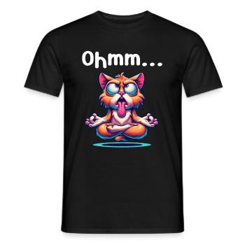 Ohmmm lustiges Yoga Meditation Sport - Männer T-Shirt - Schwarz - Vorne - AI Model Male 178 light (178cm)