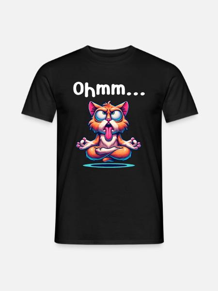 Ohmmm lustiges Yoga Meditation Sport - Männer T-Shirt - Schwarz