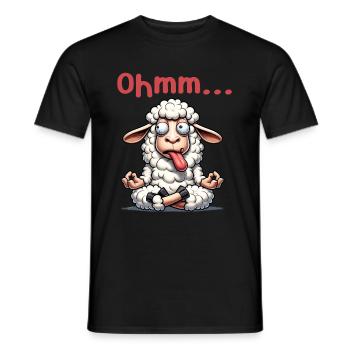Ohmmm lustiges Yoga Meditation Sport - Männer T-Shirt - Schwarz - Vorne - AI Model Male 178 light (178cm)