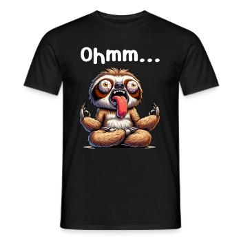 Ohmmm lustiges Yoga Meditation Sport - Männer T-Shirt - Schwarz - Vorne - AI Model Male 178 light (178cm)