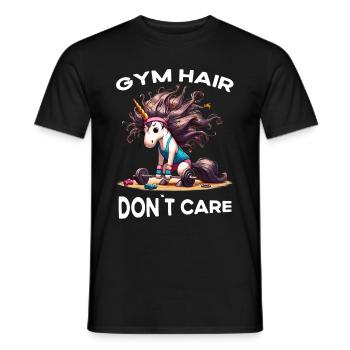 Les cheveux de gym ne s’en soucient pas Entraînement-Musculation - T-shirt homme - noir - Devant - AI Model Male 178 light (178cm)