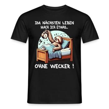 Work I hate the alarm clock and Monday - Men's T-Shirt - black - Front - AI Model Male 178 light (178cm)