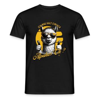J’aime juste les alpagas - T-shirt homme - noir - Devant - AI Model Male 178 light (178cm)