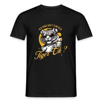 Ich mag halt einfach Tiger - Männer T-Shirt - Schwarz - Vorne - AI Model Male 178 light (178cm)
