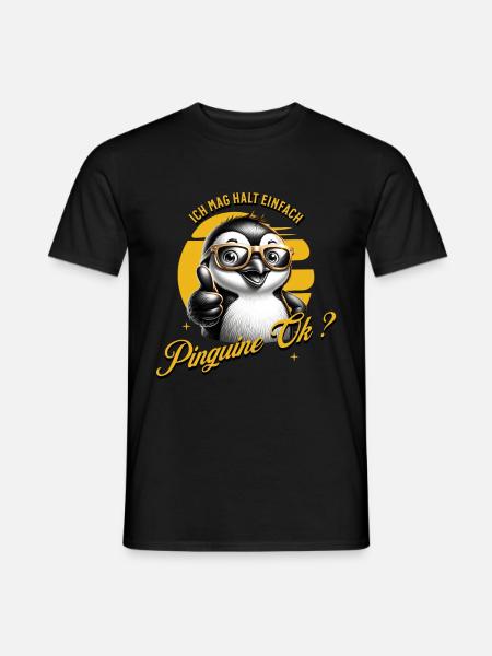 I just like penguins - Men's T-Shirt - black
