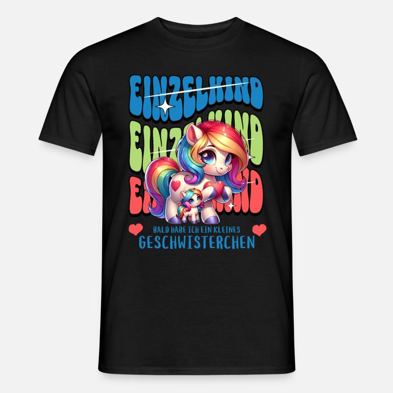 Einzelkind Ich werde eine stolze Schwester - Männer T-Shirt - Schwarz
