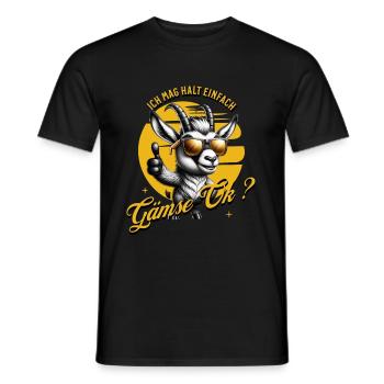 I just like chamois - Men's T-Shirt - black - Front - AI Model Male 178 light (178cm)