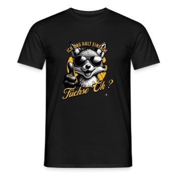 I just like foxes - Men's T-Shirt - black - Front - AI Model Male 178 light (178cm)