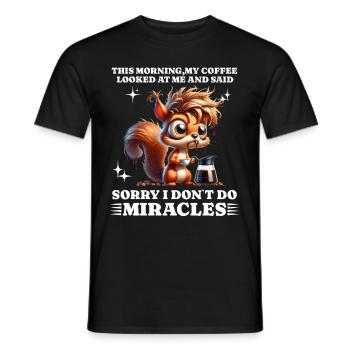 morning grouch coffee funny saying squirrel - Men's T-Shirt - black - Front - AI Model Male 178 light (178cm)
