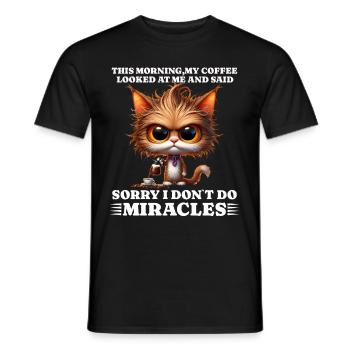 Morning grouch coffee funny saying cat - Men's T-Shirt - black - Front - AI Model Male 178 light (178cm)