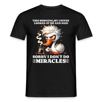 morning grouch coffee funny saying duck - Men's T-Shirt - black - Front - AI Model Male 178 light (178cm)