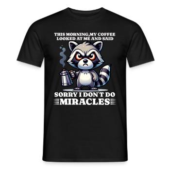 matin grouch café drôle de dicton paresseux - T-shirt homme - noir - Devant - AI Model Male 178 light (178cm)
