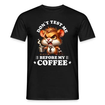 Morgenmuffel Kaffee Anti Frühaufsteher hamster - Männer T-Shirt - Schwarz - Vorne - AI Model Male 178 light (178cm)