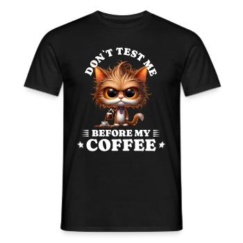 Morgenmuffel Kaffee Anti Frühaufsteher cat - Männer T-Shirt - Schwarz - Vorne - AI Model Male 178 light (178cm)