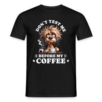 Morning grouch coffee anti early riser dog - Men's T-Shirt - black - Front - AI Model Male 178 light (178cm)