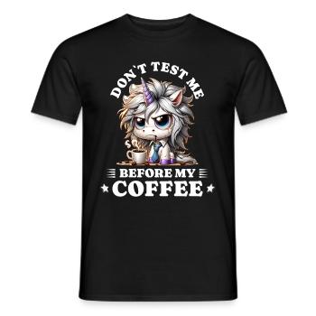 Morgenmuffel Kaffee Anti Frühaufsteher unicorn - Männer T-Shirt - Schwarz - Vorne - AI Model Male 178 light (178cm)