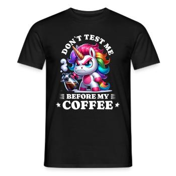 Morgenmuffel Kaffee Anti Frühaufsteher unicorn - Männer T-Shirt - Schwarz - Vorne - AI Model Male 178 light (178cm)