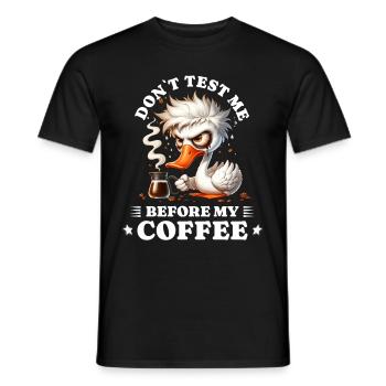 Morgenmuffel Kaffee Anti Frühaufsteher duck - Männer T-Shirt - Schwarz - Vorne - AI Model Male 178 light (178cm)