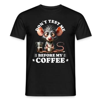 Morgenmuffel Kaffee Anti Frühaufsteher mouse - Männer T-Shirt - Schwarz - Vorne - AI Model Male 178 light (178cm)
