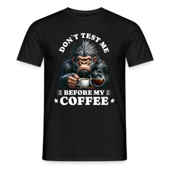 Morgenmuffel Kaffee Anti Frühaufsteher gorilla - Männer T-Shirt - Schwarz - Vorne - AI Model Male 178 light (178cm)