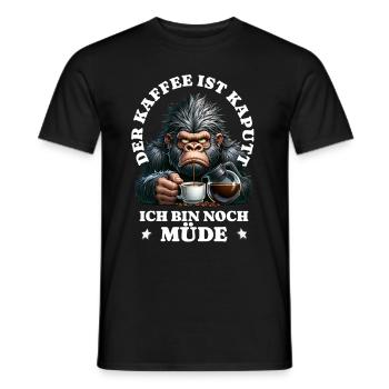 Morgenmuffel Kaffee ist kaputt lustiges Gorilla - Männer T-Shirt - Schwarz - Vorne - AI Model Male 178 light (178cm)