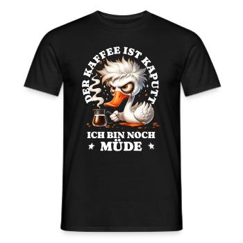 Morgenmuffel Kaffee ist kaputt lustiges Ente - Männer T-Shirt - Schwarz - Vorne - AI Model Male 178 light (178cm)