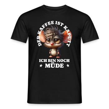 Morgenmuffel Kaffee ist kaputt lustiges Maus - Männer T-Shirt - Schwarz - Vorne - AI Model Male 178 light (178cm)