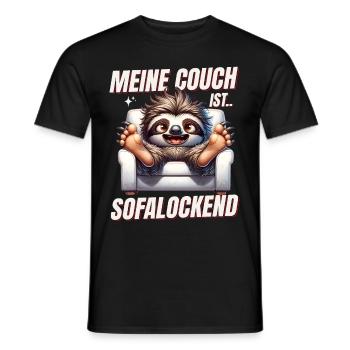 Funny sloth to sleep & chill - Men's T-Shirt - black - Front - AI Model Male 178 light (178cm)