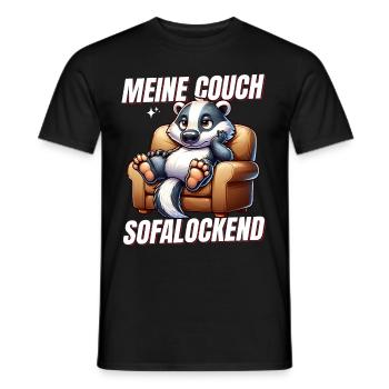 Funny raccoon to sleep & chill - Men's T-Shirt - black - Front - AI Model Male 178 light (178cm)