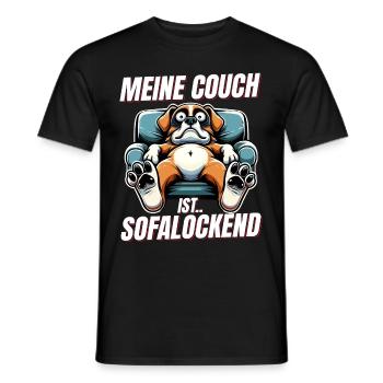 Funny dogs to sleep & chill out - Men's T-Shirt - black - Front - AI Model Male 178 light (178cm)