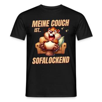 Funny beaver to sleep & chill - Men's T-Shirt - black - Front - AI Model Male 178 light (178cm)