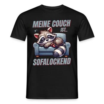 Funny raccoon to sleep & chill out - Men's T-Shirt - black - Front - AI Model Male 178 light (178cm)