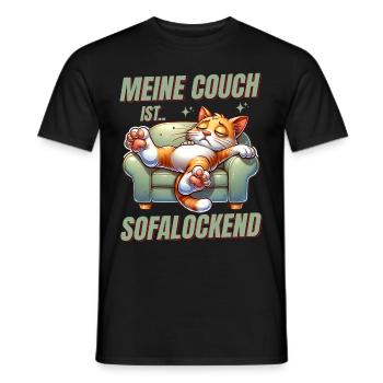 Funny cat to sleep & chill - Men's T-Shirt - black - Front - AI Model Male 178 light (178cm)