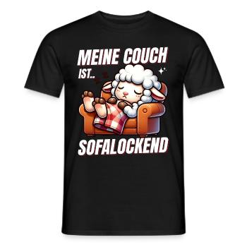 Funny sheep to sleep & chill - Men's T-Shirt - black - Front - AI Model Male 178 light (178cm)