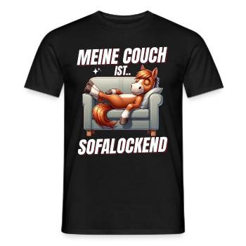 Funny horse to sleep & chill - Men's T-Shirt - black - Front - AI Model Male 178 light (178cm)