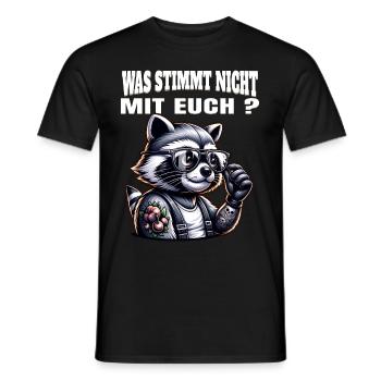 I hate people - What's wrong with you - Men's T-Shirt - black - Front - AI Model Male 178 light (178cm)