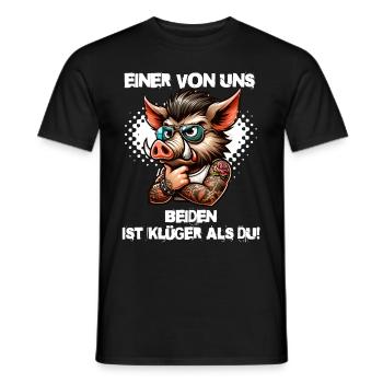 Drôle L’un de nous est plus intelligent que toi - T-shirt homme - noir - Devant - AI Model Male 178 light (178cm)
