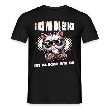 Lustiger Einer von uns beiden ist klüger als du - Männer T-Shirt - Schwarz - Vorne - AI Model Male 178 light (178cm)