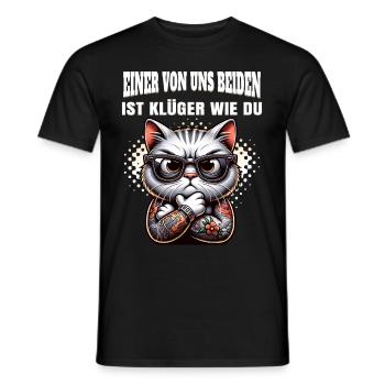 Lustiger Einer von uns beiden ist klüger als du - Männer T-Shirt - Schwarz - Vorne - AI Model Male 178 light (178cm)