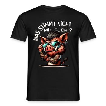 I hate people - What's wrong with you - Men's T-Shirt - black - Front - AI Model Male 178 light (178cm)