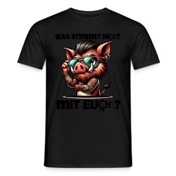 I hate people - What's wrong with you - Men's T-Shirt - black - Front - AI Model Male 178 light (178cm)