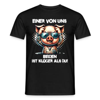 Funny One of us is smarter than you - Men's T-Shirt - black - Front - AI Model Male 178 light (178cm)