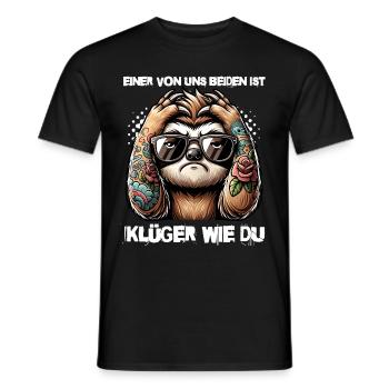 Funny One of us is smarter than you - Men's T-Shirt - black - Front - AI Model Male 178 light (178cm)