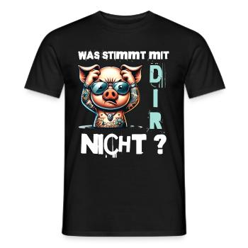 I hate people - What's wrong with you - Men's T-Shirt - black - Front - AI Model Male 178 light (178cm)