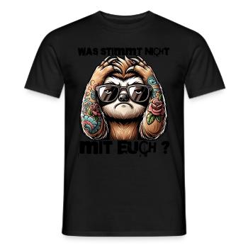 I hate people - What's wrong with you - Men's T-Shirt - black - Front - AI Model Male 178 light (178cm)