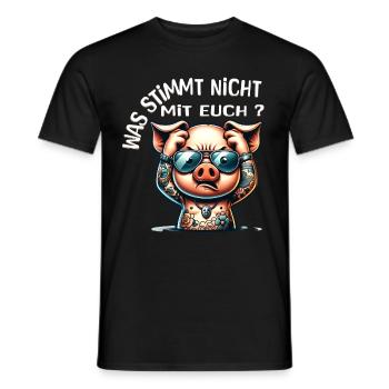 I hate people - What's wrong with you - Men's T-Shirt - black - Front - AI Model Male 178 light (178cm)
