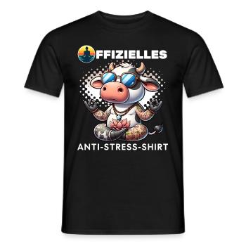 Méditation & Yoga Officiel Anti Stress - T-shirt homme - noir - Devant - AI Model Male 178 light (178cm)